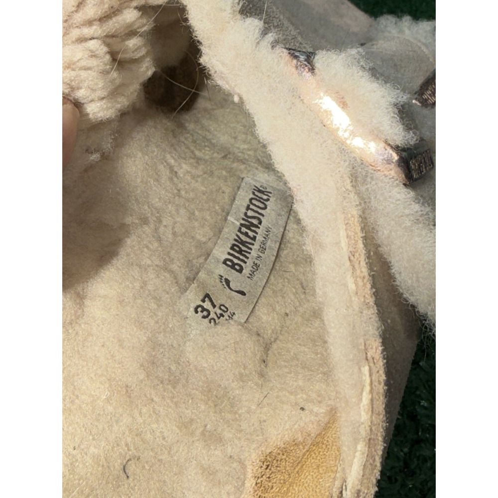 Birkenstock Arizona Suede Shearling Beige Slip On Sandals Womens Size 7 US 37 EU - Picture 10 of 10
